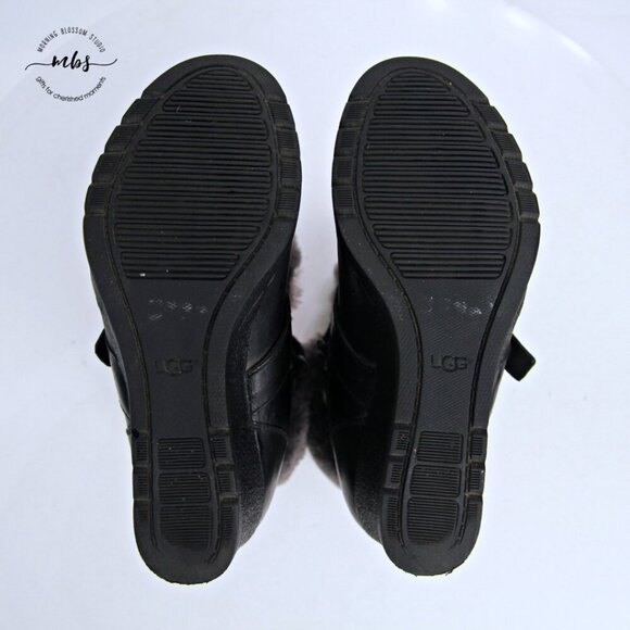 UGG Janney Waterproof Fur Wedge Boots Black Women 5 - Picture 12 of 13